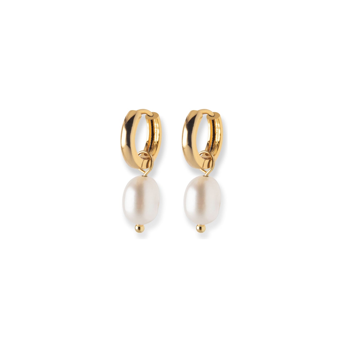 Thick Gold Pearl Earrings