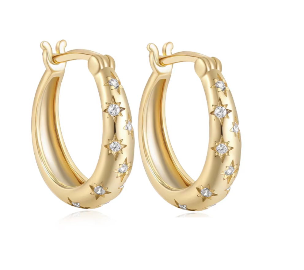 Star Studded Hoops