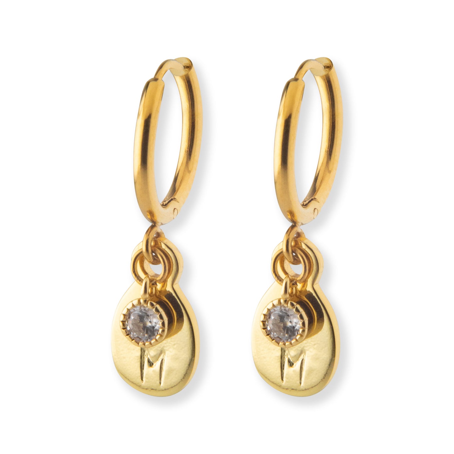 Initial Tear Drop Earrings